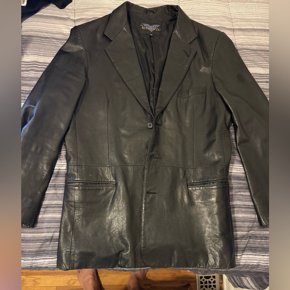 Black Leather Blazer Verducci